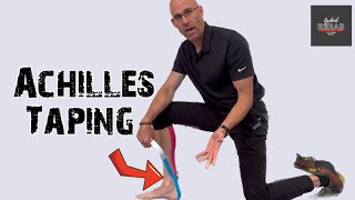 Achilles Tendonitis Kinesiology Taping Self Tape Demonstration With Dr Monte 💯 [upl. by Akihsal653]