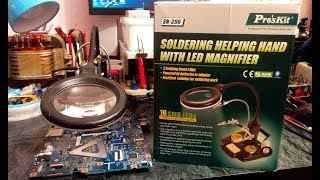 ProsKit SN396 Soldering helping hand with LED  Stolüstü böyüdücü linzanın lupanın qısa icmalı [upl. by Aliuqa]