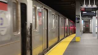 MTA Quickie R62A 1 train departs WTCCortlandt [upl. by Ailegna]