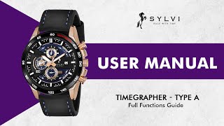 SYLVI Timegrapher Type A User Manual⌚  How To Use Chronograph Watch Guide❓ Step by Step [upl. by Anivlek]