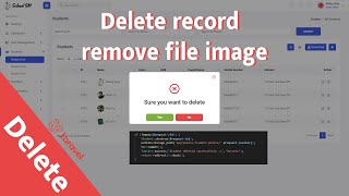 Delete record and remove file in storage Laravel 9 [upl. by Aramanta]