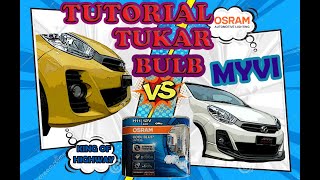 TUTORIAL TUKAR BULB H11 MYVI LAGI BEST OSRAM COOL BLUE HYPER PROJEK DIY [upl. by Banwell]