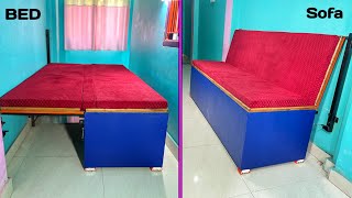 Foldable Bed  Homemade Sofa and Bed [upl. by Carolann]