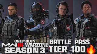 MW3 Season 3 Battle Pass Tier 100 amp All Operators Skin Modern Warfare 3 amp Warzone Season 3 [upl. by Llenet163]