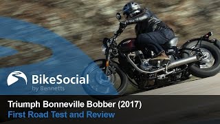 Triumph Bonneville Bobber 2017  first road test and review  BikeSocial [upl. by Worra]