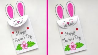 Happy Teachers Day Card  Teachers day greeting card making Ideas [upl. by Ainekahs]