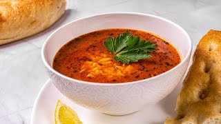 Simple Turkish Tomato Soup with Orzo  Vegan Recipe [upl. by Rustie2]