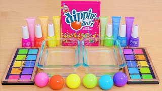 Dippin Dots Ice Cream Slime  Mixing Rainbow Makeup Eyeshadow Into Satisfying Slime ASMR [upl. by Milton]