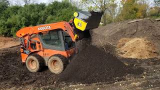 skid steer compost screening bucket in action [upl. by Rondon426]