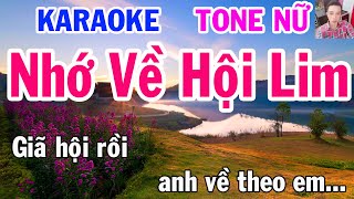 Karaoke Nhớ Về Hội Lim Tone Nữ Nhạc Sống gia huy karaoke [upl. by Ranip]