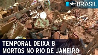 Temporal deixa oito mortos no Rio de Janeiro  SBT Brasil 220224 [upl. by Airtal]