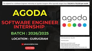 Agoda Internship 2025 Software Engineering in Gurgaon – JanMay Opportunity [upl. by Baggs554]