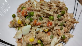 Ensalada de atún con pollo solo 10 minutos fácil rápido y deliciosa 🥗 [upl. by Domini165]