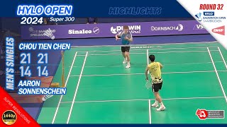 Chou Tien Chen vs Aaron Sonnenschein  Hylo Open 2024 R32 MS Highlights [upl. by Damick]