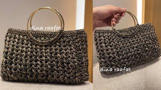 Crochet clutch bagكيفيه صنع شنطه كروشيه برتوفيهكلاتش أنيقه بسهوله tas rajutanbolsa de ganchillo [upl. by Assyn232]