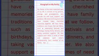 Paragraph on My Family [upl. by Liponis12]