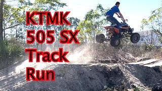 Tony Taking the KTM 505 SX on a Fresh Track [upl. by Enilreug]