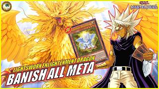 LIGHTSWORN ENLIGHTENMENT DRAGON ☀ Banish All Meta  Lightsworn Bystial Horus YuGiOh MASTER DUEL [upl. by Swarts]