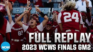 Oklahoma vs Florida State 2023 Womens College World Series Finals Game 2  FULL REPLAY [upl. by Meriel]