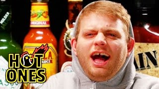 Mac DeMarco Tries to Stay Chill While Eating Spicy Wings  Hot Ones [upl. by Jenness]