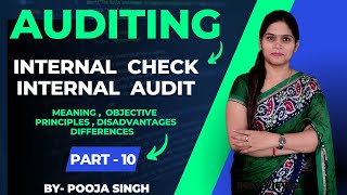 Auditing  Internal Control  Internal Check  Internal Audit  Meaning  Objective  Part10 BCom [upl. by Aydidey562]