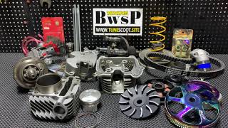 Big bore kit for GY6 157QMB 4 valve head piston 61mm overview by BWSP [upl. by Kraul]