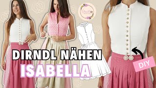 hochgeschlossenes Dirndl mit Ausschnitt nähen  Nähanleitung Dirndlschnittmuster Isabella [upl. by Dett]