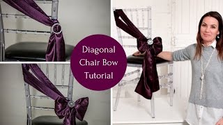 Wedding Chair Sashes A Diagonal Chair Bow with Bling [upl. by Yezdnil]