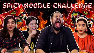 SPICY NOODLE CHALLENGE 🔥  2x SPICY  With Jazzy [upl. by Anaile]