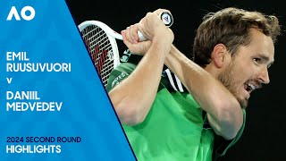 Emil Ruusuvuori v Daniil Medvedev Highlights  Australian Open 2024 Second Round [upl. by Yakcm]