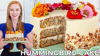 The Best Hummingbird Cake Recipe  Pineapple Banana Pecan Cake with Cream Cheese Frosting [upl. by Atiluj]