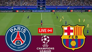 LIVE PSG vs Barcelona UEFA Champions League 2324 Full Match  VideoGame Simulation [upl. by Onaimad]