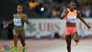 SHACARRIS REVENGE Richardson speeds past Julien Alfred for Zurich 100m crown  NBC Sports [upl. by Koehler]