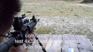 4x32 Fiber Optic Sight Scope with side picatinny rail tested on 223 M4 [upl. by Yorled]