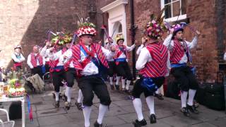 Saddleworth Morris Men dancing the Delph at Chester Day of Dance 2014 [upl. by Anehs484]