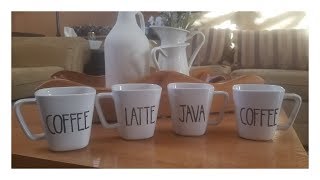 diy Rae Dunn inspired coffee mugs tutorialsharpie mugskitchen decorfarmhouse [upl. by Nuahs]