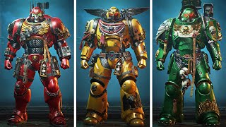 Warhammer 40K Space Marine 2  ALL OUTFITS  ARMOUR SETS  CUSTOMIZATIONS  DLCs [upl. by Ssirk986]