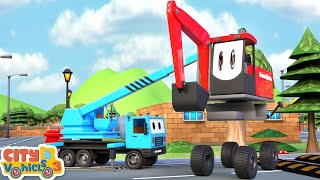 Construction Trucks ShowTank truck bulldozer Roller and Excavator for kids [upl. by Gaal]