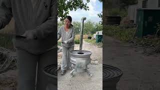 Car wheel wood stove wood stove wood stove [upl. by Giwdul]