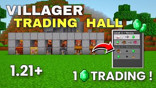 Easy Villager TRADING HALL in Minecraft PE 121 Tutorial [upl. by Valenka392]