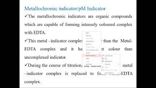 Metallochromic Indicators and Masking Demasking Agent [upl. by Feinberg]