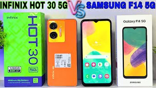 Unboxing amp Comparison of Infinix Hot 30 5G and Samsung F14 5G  Which Is Worth It [upl. by Peskoff]