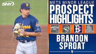 Mets prospect Brandon Sproat strikes out eight for Cyclones  SNY [upl. by Deyes823]