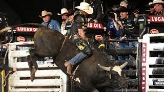 WINNING RIDE Guilherme Marchi wins 1515 Bucking Battle on Wicked PBR [upl. by Orestes798]