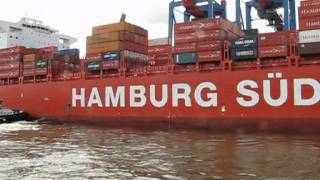 Containerschiff quotSanta Cruzquot der Reederei HamburgSüd im Juli 2012 in Hamburg [upl. by Townsend277]