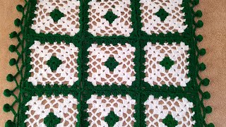 Very Easy and Beautiful Crochet Table Cover pattern 😍 Woolen Table mat  Square thalposh [upl. by Aisemaj31]