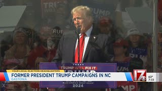 Trump rallies in Gastonia while Harris visits Charlotte on Saturday [upl. by Ameer844]