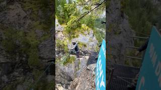 Canyon rope swing in Grindelwald Switzerland [upl. by Yelknirb]