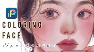 ✍🏻Portrait Painting Process on ibisPaintx  Coloring face🦋 [upl. by Lida49]