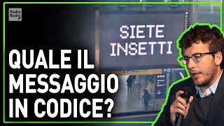 quotSiete insettiquot la strana scritta comparsa in Stazione a Roma cela un messaggio distopico [upl. by Atinnod]